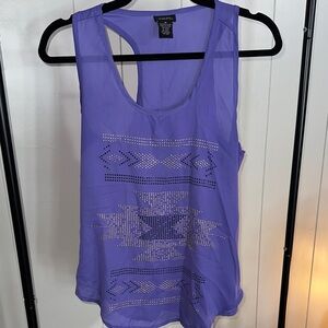 Rue21 Purple Sleeveless Top with Geometric Accents